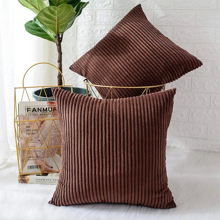 Kaffe Brun Stribet Velour