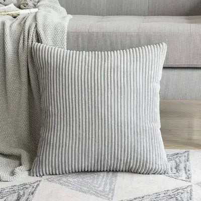Lys Grå Stribet Velour