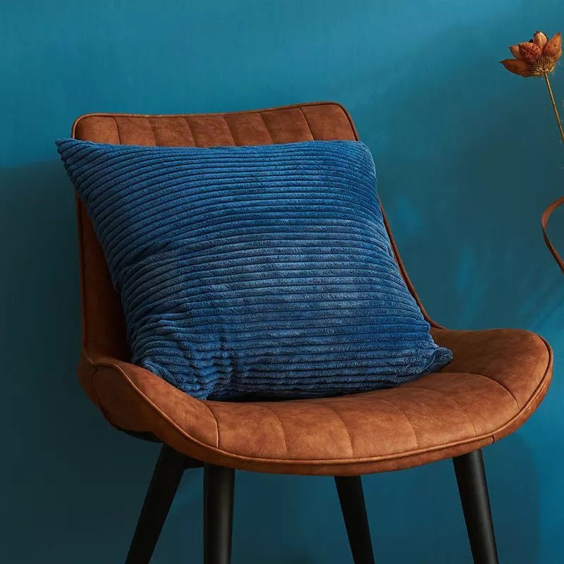 Denim Blå Stribet Velour - The Cosy Dot